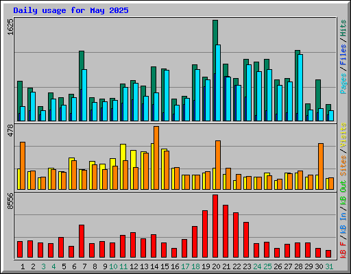 Daily usage for May 2025