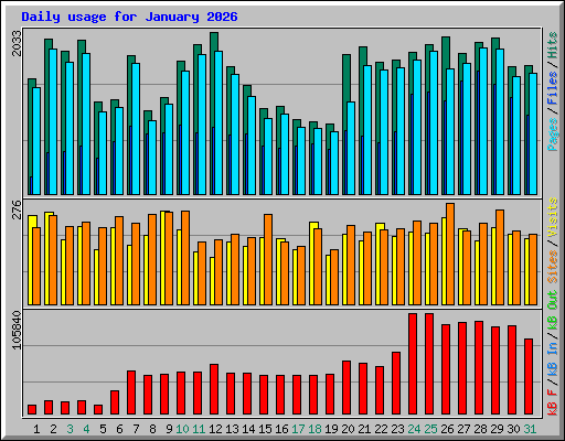 Daily usage for January 2026